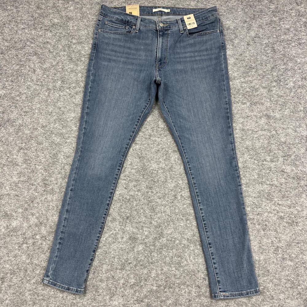 Levis Jeans Womens 16 Short Blue 711 Skinny Mid Rise Denim Stretch Western